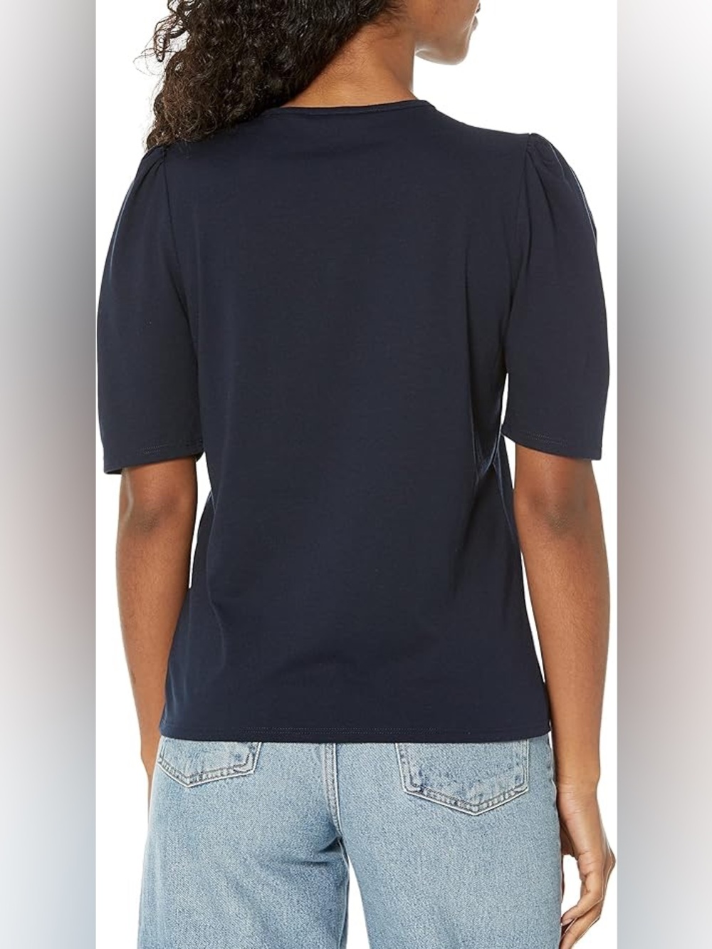 Rebecca Taylor Navy Puff Sleeve Short Sleeve Tee - Picture 2 of 5